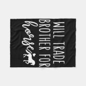 馬の馬好きEquのために弟をおもしろい交換する フリースブランケット (正面(横))