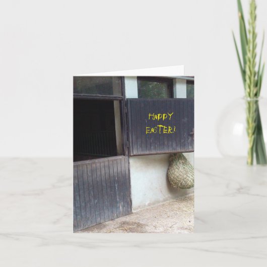 馬の馬小屋、ハッピーイースターカード シーズンカード (正面)
