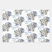 馬の馬術馬好き パーソナライズされた ラッピングペーパーシート (正面)