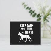 馬の馬蹄乗穏やかな保ギフトアイディア ポストカード (スタンド正面)