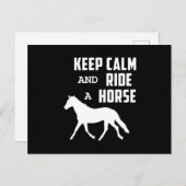 馬の馬蹄乗穏やかな保ギフトアイディア ポストカード (正面/裏面)