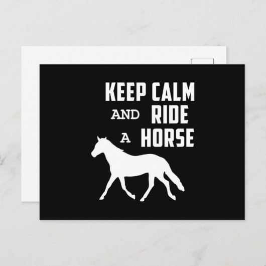 馬の馬蹄乗穏やかな保ギフトアイディア ポストカード (正面/裏面)