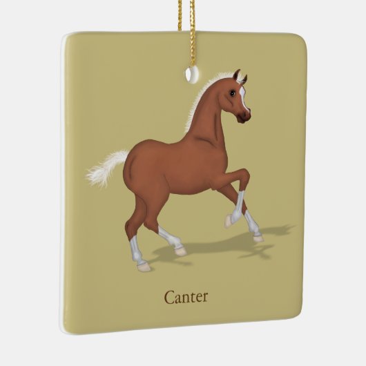 馬の馬馬乗りの馬の馬の峡谷 セラミックオーナメント (右)