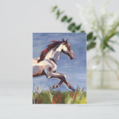 馬の駆け付け油絵 ポストカード (スタンド正面)