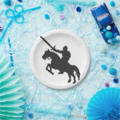 馬の騎士 – 背景色を選択 ペーパープレート (パーティー)