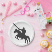 馬の騎士 – 背景色を選択 ペーパープレート (パーティー)