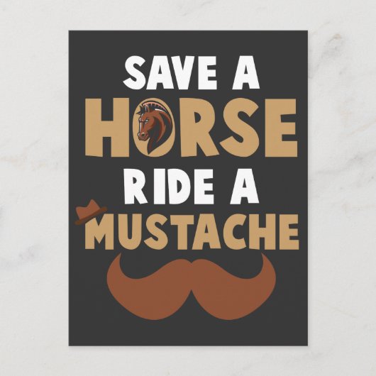 馬の髭を除く馬が髭に乗る ポストカード (正面)