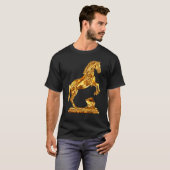 馬の黄金像の彫刻 Tシャツ (正面フル)