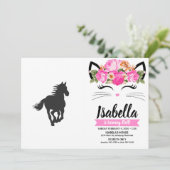 馬の黒いシルエット – 背景の色を選択 招待状 (スタンド正面)