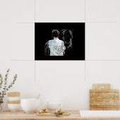 馬の黒いポスターを持つ男 ポスター (キッチン)