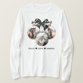 馬の黒と金ゴールドクリスマスピース引用文 Tシャツ
