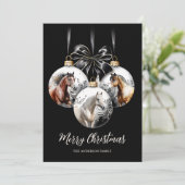 馬の黒と金ゴールドクリスマス引用文 シーズンカード (スタンド正面)