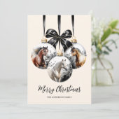 馬の黒と金ゴールドクリスマス引用文 シーズンカード (スタンド正面)