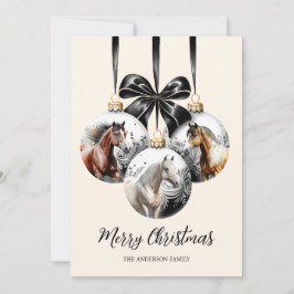 馬の黒と金ゴールドクリスマス引用文 シーズンカード