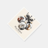 馬の黒と金ゴールドクリスマス引用文 スタンダードカクテルナプキン (角)