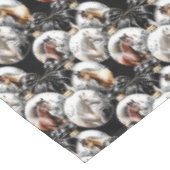 馬の黒と金ゴールドクリスマス引用文 テーブルクロス (アングル)