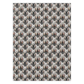 馬の黒と金ゴールドクリスマス引用文 テーブルクロス (正面)