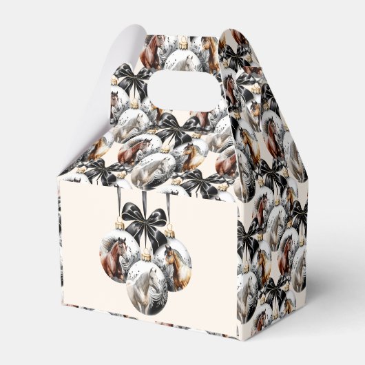 馬の黒と金ゴールドクリスマス引用文 フェイバーボックス (裏面サイド)