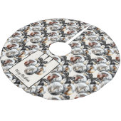 馬の黒と金ゴールドクリスマス引用文 ブラッシュドポリエステルツリースカート (アングル)