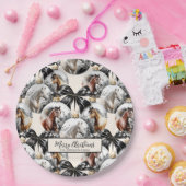 馬の黒と金ゴールドクリスマス引用文 ペーパープレート (パーティー)