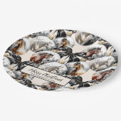 馬の黒と金ゴールドクリスマス引用文 ペーパープレート (アングル)