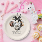 馬の黒と金ゴールドクリスマス引用文 ペーパープレート (パーティー)