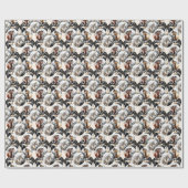 馬の黒と金ゴールドクリスマス引用文 ラッピングペーパー (フラット)