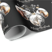 馬の黒と金ゴールドクリスマス引用文 ラッピングペーパー (ロールコーナー)