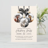 馬の黒と金ゴールドクリスマス 招待状 (スタンド正面)