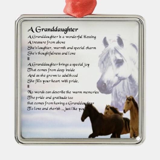 馬のGrandaughterの詩 メタルオーナメント (正面)