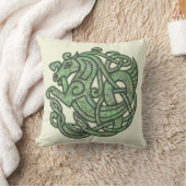 馬のMojoの緑のケルト族の枕 クッション (ブランケット)