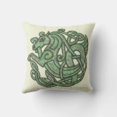 馬のMojoの緑のケルト族の枕 クッション (裏面)