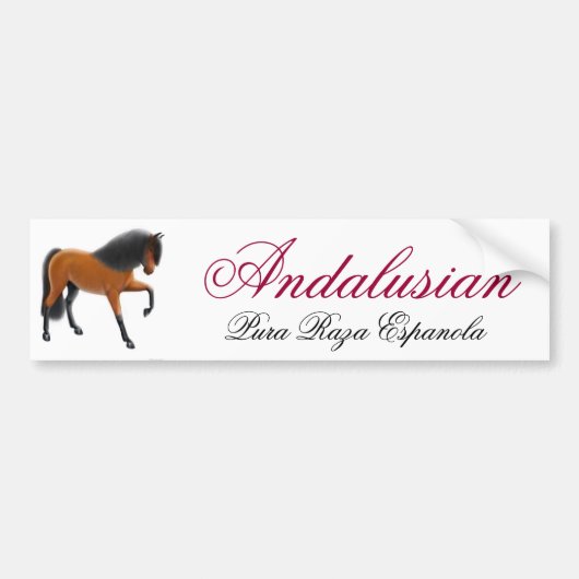馬のPura Andalusian Raza Espanolaのバンパーステッカー バンパーステッカー (正面)