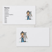 馬のTシャツおよびギフトを持つ女性のカーボーイ 名刺 (正面/裏面)