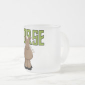 馬のTシャツおよびギフト フロストグラスマグカップ (正面右)