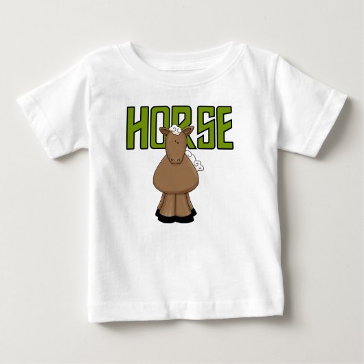 馬のTシャツおよびギフト ベビーTシャツ (正面)