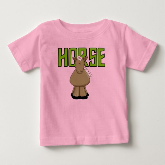 馬のTシャツおよびギフト ベビーTシャツ (正面)