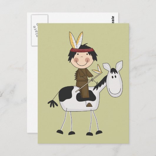 馬のTシャツとギフトに関するインディアン ポストカード (正面/裏面)