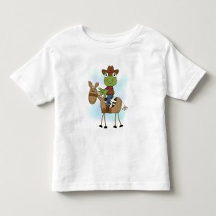 馬のTシャツとギフトを着たカエルのカウボーイ トドラーTシャツ