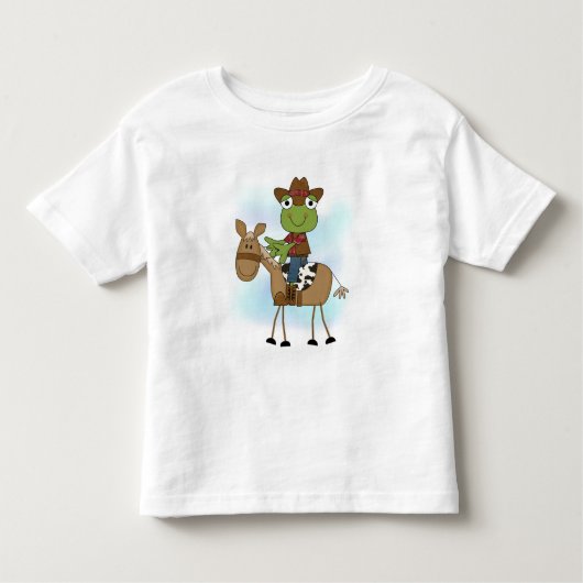 馬のTシャツとギフトを着たカエルのカウボーイ トドラーTシャツ (正面)