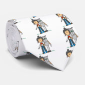 馬のTシャツを持つ棒の姿の女性のカーボーイ ネクタイ (ロール)