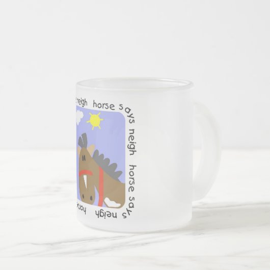 馬はいななきのTシャツおよびギフトを言います フロストグラスマグカップ (正面右)