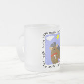 馬はいななきのTシャツおよびギフトを言います フロストグラスマグカップ (正面左)