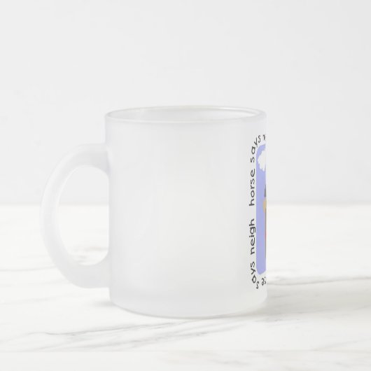 馬はいななきのTシャツおよびギフトを言います フロストグラスマグカップ (左)