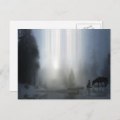 馬はがき付きカウボーイクリスマス シーズンポストカード (正面/裏面)