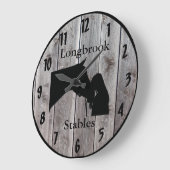 馬はカスタマイズ可能なバーンウッドを好む ラージ壁時計 (傾斜)