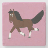 馬はコースターをからかいます ストーンコースター (正面)