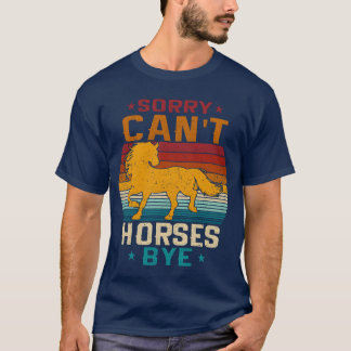 馬はバイバイできないって残念 Funny Vintage old Horse fami Tシャツ