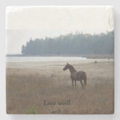 馬はモーガンの"よく"住んでいます ストーンコースター (正面)