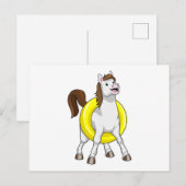 馬はライフブイをつけた水泳者 ポストカード (正面/裏面)